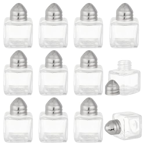 OLYCRAFT 12 Stück Kleiner Pfefferstreuer 3x3x5cm Mini Salz Und Pfefferstreuer Würfel Glas Gewürzbox Mini Glas Gewürzgläser Gewürz Salzstreuer Für Hochzeit Party Restaurant Zuhause Küche von OLYCRAFT