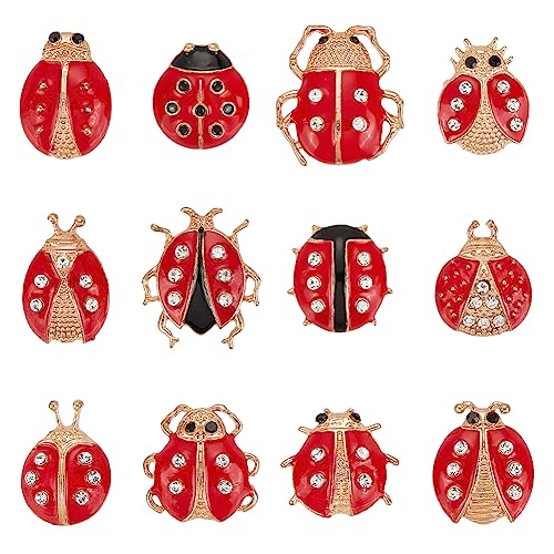 OLYCRAFT 12 Stück Marienkäfer Brosche Goldene Rote Legierung Insektenbroschen Mit Strass Kristall Tierbroschen Anstecknadeln Abzeichen Tierbroschen Set Für Rucksack Kleidung Hut - 12 Stile OLYCRAFT 12 Stück Marienkäfer Brosche Goldene Rote Legierung Insektenbroschen Mit Strass Kristall Tierbroschen Anstecknadeln Abzeichen Tierbroschen Set Für Rucksack Kleidung Hut - 12 Stile von OLYCRAFT
