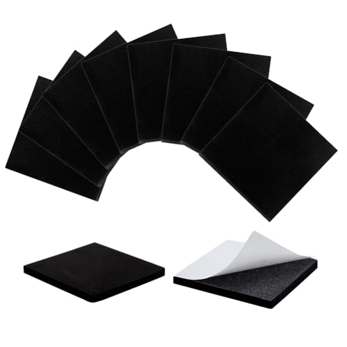 OLYCRAFT 12 Stück Schwarze Schaumstoffplatten Selbstklebende Schaumstoffpolsterung 10x9.8cm 6mm Dick Geschlossenzellige Schaumstoffplatten rutschfeste Isolierpad Für Möbel Autos Lautsprecher Fenster von OLYCRAFT