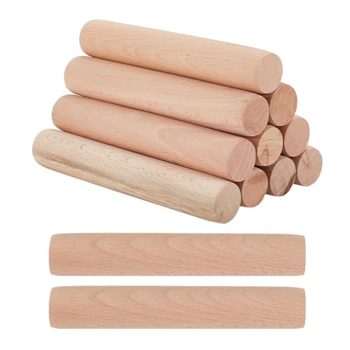 OLYCRAFT 12 Stück Teigroller Holz 16.1cm Buchenholz Nudelholz Rollstifte Rolling Pin für Ton Klassische hölzerne Rolling Pins Struktur Roller Holz Tonroller für Ton Modellierung Töpferei Werkzeuge von OLYCRAFT