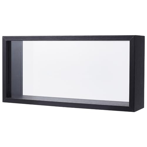 OLYCRAFT 12.5x6x26 cm Rechteckige Schattenbox Holz-Schattenbox Vitrine Schattenbox-Rahmen Mit Doppelseitigem Klarem Acrylfenster Für Getrocknete Blumen- Und Blattproben – Schwarz von OLYCRAFT