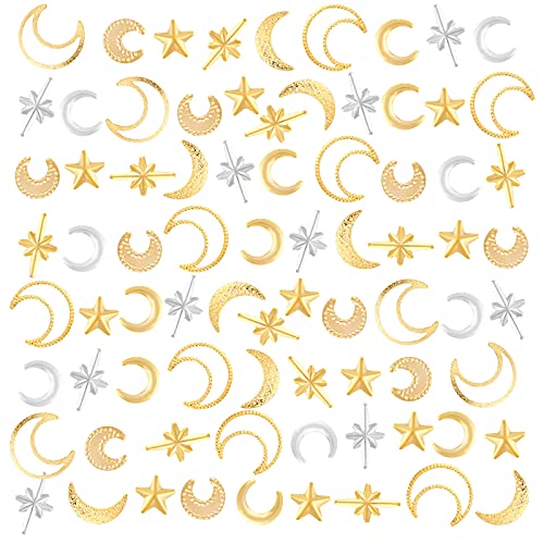 OLYCRAFT 1800pcs Star Moon Harzfüller Kosmos Thema Messing Harz Charms Cabochons Hohler Mond Epoxidharz Zubehör Legierung Epoxidharz Zubehör Nagelkunst Dekoration - Golden & Splitter von OLYCRAFT