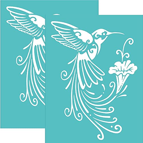 OLYCRAFT 2 Stück Siebdruck Schablonen Kolibri Muster Siebdruck Schablone selbstklebend wiederverwendbar Mesh Transfers Blumenschablonen zum Bedrucken von Holz DIY Dekoration - 19.5 x 14cm OLYCRAFT 2 Stück Siebdruck Schablonen Kolibri Muster Siebdruck Schablone selbstklebend wiederverwendbar Mesh Transfers Blumenschablonen zum Bedrucken von Holz DIY Dekoration - 19.5 x 14cm von OLYCRAFT