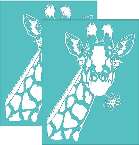 OLYCRAFT 2 Stück selbstklebende Siebdruck Schablonen Giraffenmuster wiederverwendbare Siebdruck Schablonen waschbare Mesh Transfer Schablonen zum Bedrucken von Holz T Shirts Taschen - 28x22cm OLYCRAFT 2 Stück selbstklebende Siebdruck Schablonen Giraffenmuster wiederverwendbare Siebdruck Schablonen waschbare Mesh Transfer Schablonen zum Bedrucken von Holz T Shirts Taschen - 28x22cm von OLYCRAFT