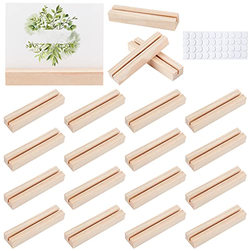 OLYCRAFT 20 Stück Holz Tischkartenhalter Holzschildhalter Tischnummer Ständer Für Hochzeitsfeier Events Dekoration Doppelseitiges Display Mini Blackboard - 14.7 g/Stk von OLYCRAFT