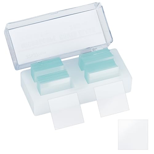 OLYCRAFT 200 Stück Durchsichtige Standard Mikroskop Deckgläser 22x22mm Quadratische Mikroskop Objektträger Aus Glas 0.2mm Dicke Standard Objektträger Abdeckung Aus Glas Für Wissenschaftsexperimente von OLYCRAFT