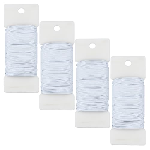 OLYCRAFT 219.5 m 4 Rollen Weißer Blumendraht Aus Metall Stärke 24 Flexibler Floristendraht Gartendraht Alambre Blumendraht Aus Metall Dünner Draht Für Blumenarrangements Basteln Kränze Baumgirlanden von OLYCRAFT