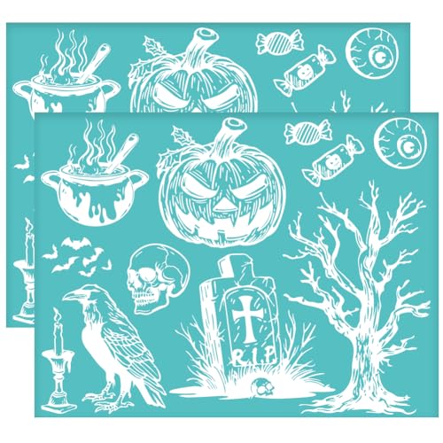 OLYCRAFT 2Pcs 28x22cm Kürbis Selbst Adhesive Silk Screen Printing Stencil Schädel Grabstein Mesh Stencils Halloween Thema Wiederverwendbare Mesh Schablonenübertragung OLYCRAFT 2Pcs 28x22cm Kürbis Selbst Adhesive Silk Screen Printing Stencil Schädel Grabstein Mesh Stencils Halloween Thema Wiederverwendbare Mesh Schablonenübertragung von OLYCRAFT