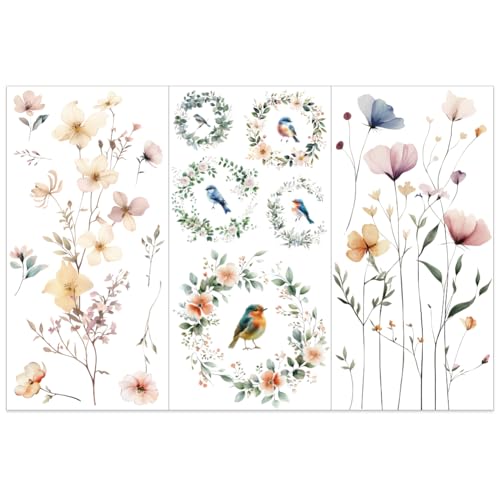 OLYCRAFT 3 Stück/Set Blumen Abziehbilder Zum Aufreiben Für Möbel Und Kunsthandwerk 15x30cm Vogelkranz Möbelaufkleber Blumen Pflanzen Transferaufkleber Abziehbilder Zum Aufreiben OLYCRAFT 3 Stück/Set Blumen Abziehbilder Zum Aufreiben Für Möbel Und Kunsthandwerk 15x30cm Vogelkranz Möbelaufkleber Blumen Pflanzen Transferaufkleber Abziehbilder Zum Aufreiben von OLYCRAFT