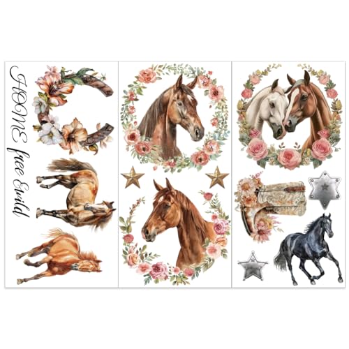 OLYCRAFT 3 Stück/Set Pferde-Transferfolien Zum Aufreiben Für Möbel 15x30 cm Transferaufkleber Mit Blumengirlanden Wasserdichte Dekorative Für Die Dekoration Des Schlafzimmers Und Des Wohnzimmers OLYCRAFT 3 Stück/Set Pferde-Transferfolien Zum Aufreiben Für Möbel 15x30 cm Transferaufkleber Mit Blumengirlanden Wasserdichte Dekorative Für Die Dekoration Des Schlafzimmers Und Des Wohnzimmers von OLYCRAFT