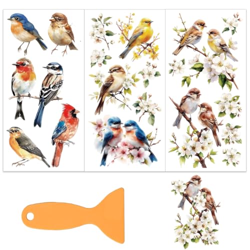 OLYCRAFT 3 Stück/Set Zweig Und Vogel Abziehbilder Zum Aufreiben Für Möbel Und Bastelarbeiten. 15x30cm Bunte Vogel Möbelaufkleber Zum Aufreiben Mit 1 Teiligem Schaber Für Scrapbook Fenster OLYCRAFT 3 Stück/Set Zweig Und Vogel Abziehbilder Zum Aufreiben Für Möbel Und Bastelarbeiten. 15x30cm Bunte Vogel Möbelaufkleber Zum Aufreiben Mit 1 Teiligem Schaber Für Scrapbook Fenster von OLYCRAFT