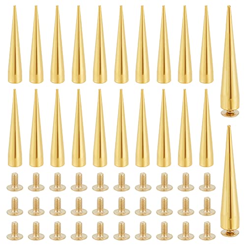 OLYCRAFT 35 Sets Bullet Spike Cone Studs Alloy Cone Spikes Screwback Studs Golden Rock Style Bullet Nieten Für DIY Lederhandwerk Und Kleidung Schmuck Trimmen Craft Dekoration - 38x7 mm OLYCRAFT 35 Sets Bullet Spike Cone Studs Alloy Cone Spikes Screwback Studs Golden Rock Style Bullet Nieten Für DIY Lederhandwerk Und Kleidung Schmuck Trimmen Craft Dekoration - 38x7 mm von OLYCRAFT