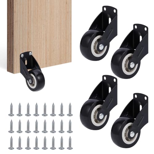 OLYCRAFT 4 Stück Torräder 5cm Türunterseiten Stützrad Torrad Mit Schrauben Vertikal Zu Installierende Türunterseiten Stützräder (Belastung: 250 kg/Stück) Zum Reparieren von Holztüren Und Möbeln von OLYCRAFT