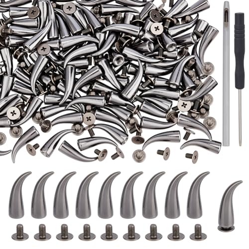 OLYCRAFT 50 Sets 20 mm Katzenkrallen-Nieten und Spikes, Schraubverschluss mit Schrauben, schwarze Katzenkrallen-Nieten mit 1 Lochstanzer und 1 Schraubendreher für Lederhandwerk, DIY-Dekorationszubehör OLYCRAFT 50 Sets 20 mm Katzenkrallen-Nieten und Spikes, Schraubverschluss mit Schrauben, schwarze Katzenkrallen-Nieten mit 1 Lochstanzer und 1 Schraubendreher für Lederhandwerk, DIY-Dekorationszubehör von OLYCRAFT