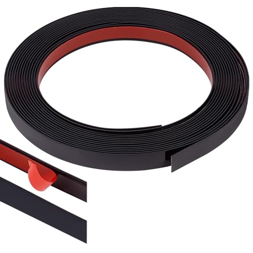 OLYCRAFT 5m/16.4 Fuß PVC Kantenband Schwarz Selbstklebende Furnierkante Flexibler Möbelkantenschutz Wandrandband Für DIY Wände Tisch Schrank Möbel Keramikfliesen Dekoration - 1.1cm Breit von OLYCRAFT