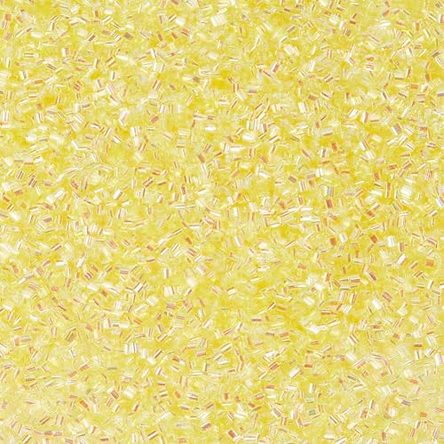 OLYCRAFT 60g Gelbe Bingsu Perlen 3mm Strohröhrenperlen Schillernde Knusprige Bingsu Perlen Leichte Bingsu Perlen Glitzernde Bingsu Perlen Zum Befüllen von Vasen Mit DIY Bastelbedarf von OLYCRAFT