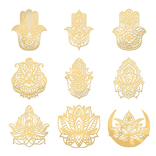 OLYCRAFT 9 Stück Kupfer Aufkleber Selbstklebende Goldene Aufkleber Für Sammelalben DIY Harz Basteln Telefon Und Wasserflaschen Dekoration – 40x40mm von OLYCRAFT