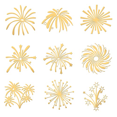 OLYCRAFT 9 Stück selbstklebende goldene Messing Aufkleber Metall Aufkleber Feuerwerk Muster Kunstharz Epoxid Aufkleber für Scrapbooking Telefon und Wasserflaschendekoration - 4 x 4cm OLYCRAFT 9 Stück selbstklebende goldene Messing Aufkleber Metall Aufkleber Feuerwerk Muster Kunstharz Epoxid Aufkleber für Scrapbooking Telefon und Wasserflaschendekoration - 4 x 4cm von OLYCRAFT