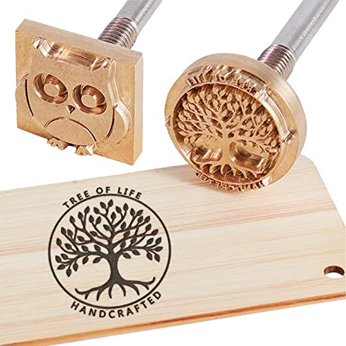 OLYCRAFT Benutzerdefiniertes Holz-Brandeisen 30mm Holz-Brandeisen-Stempel Benutzerdefiniertes Logo BBQ Hitzestempel Mit Eisenkopf Und Holzgriff Für Holzbearbeitungshandwerk von OLYCRAFT