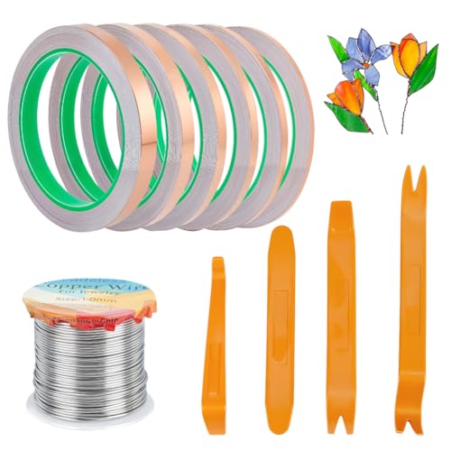 OLYCRAFT Buntglas Set Inklusive 6 Größe Kupferfolien Klebebänder 1 Rollen Lötzinn Für Buntglas 4 Stück Kunststoffschaber Für Buntglas DIY Bastelarbeiten Heimdekoration Papierschaltkreise OLYCRAFT Buntglas Set Inklusive 6 Größe Kupferfolien Klebebänder 1 Rollen Lötzinn Für Buntglas 4 Stück Kunststoffschaber Für Buntglas DIY Bastelarbeiten Heimdekoration Papierschaltkreise von OLYCRAFT