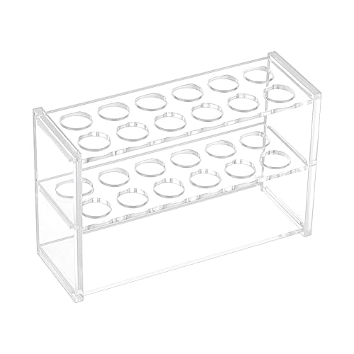 OLYCRAFT Klarglas Reagenzglasständer 12 Sockel Reagenzglasständer Glas Zentrifugenröhrchenständer Transparenter Reagenzglashalter Für Chemielabor - 4.7x14x9 cm von OLYCRAFT