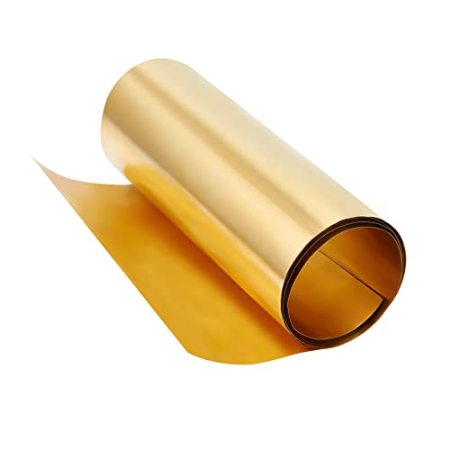 OLYCRAFT Messingblech Messingstreifen Gold Messing Blechrolle Metallfolien Platte 0.1mm Messing Dünnes Blech Messingplatten Messingfolie Für DIY Schneiden Handwerk Machen 1000x200x0.1mm von OLYCRAFT