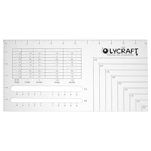 OLYCRAFT Nieten Platzierungsschablone Reißverschluss Lineal 2.5mm Loch Klares Acryl Nietenschablone Lederhandwerk Nietenmarkierungsanleitung Für Heimwerker Handwerk Nähen Messzubehör - 150x305mm von OLYCRAFT