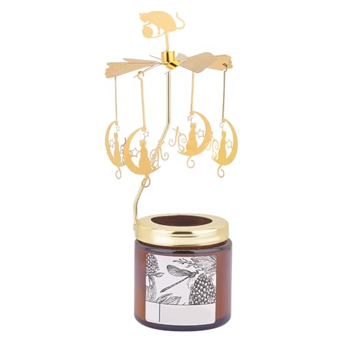 OLYCRAFT Rotary Candle Holder Cat Moon Spinning Candle Holder Gold Metal Spinning Windmill Candlestick Candle Tea Light Holder for Birthday Wedding Arniversary Party Table Decoration OLYCRAFT Rotary Candle Holder Cat Moon Spinning Candle Holder Gold Metal Spinning Windmill Candlestick Candle Tea Light Holder for Birthday Wedding Arniversary Party Table Decoration von OLYCRAFT