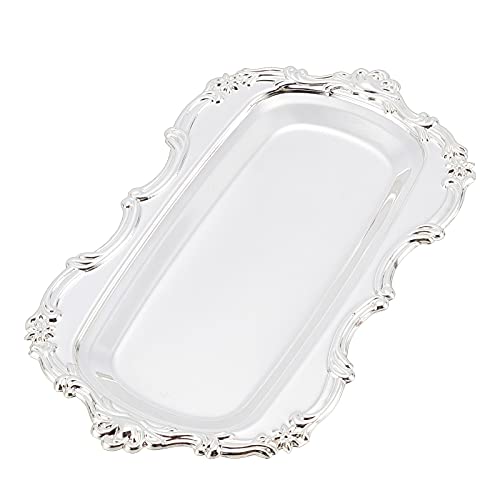 OLYCRAFT Silber Rechteckiges Osmanisches Tablett Europäisches Metalltablett Für Duschgel Für Handtuch Oder Halten von Handgefertigten Materialien Wie Perlen Schmuck Metallfüllstoffe Usw. von OLYCRAFT