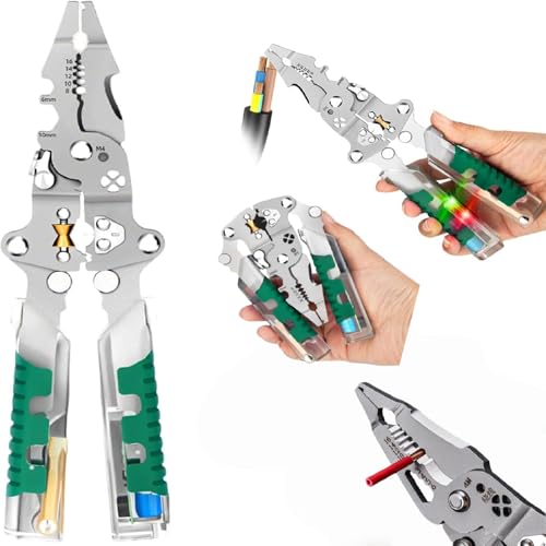 18 In 1 folding stylus screwdriver wire stripper, 2026 New Multifunctional Wire Foldable Wire Stripper, 8 in 1 Wires Twister for Cutting and Pulling Wires, Cable Scissors,Voltage Tester Pliers (1pcs) von OLYGEE