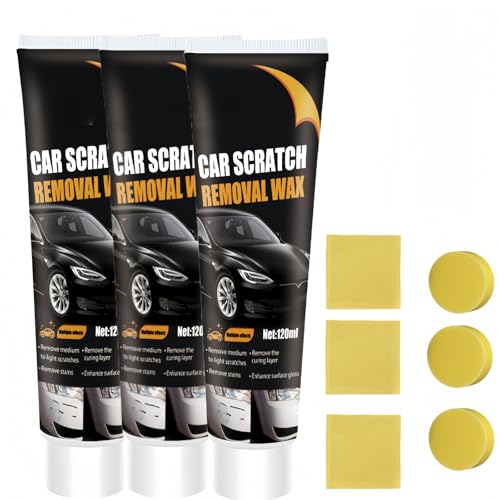 2025 New Scratch Remover for Vehicles, Erase Car Scratches, Upgrade Car Repair Paste Adhesive Polishing Wax for Repairing Scratches, Car Paint Repair Kit (3pcs) von OLYGEE