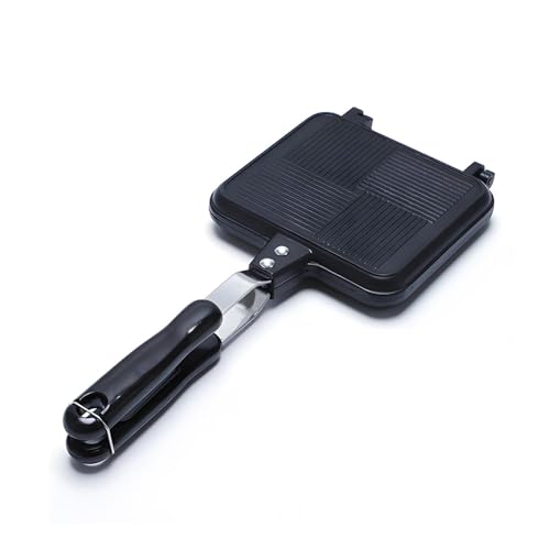 Camping Toastie Maker, Double Side Toasted Sandwich Maker, Non-Stick Stovetop Bread Frying Pan with Heat-Resistant Handles for Home Outdoor Camping (1pcs) von OLYGEE