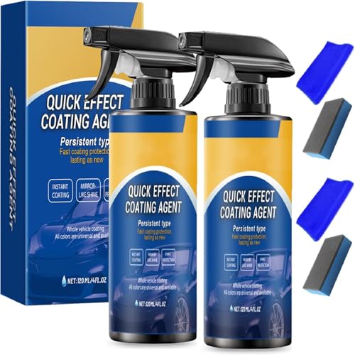 Car Coating Spray for Shine and Protection, 3 in 1 Multi-Functional Quick Effect Coating Agent, Quick Effect Polish Spray Agent Long-Lasting Protection (2pcs) von OLYGEE