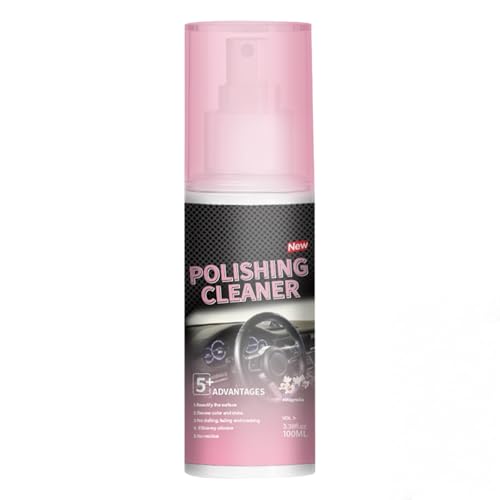 Car Interior Cleaner, Polishing Cleaner Detailer Spray for Vehicle Detailing, Vehicle Interior Polish for Rubber, Leather (1pcs+1pcs sponges) von OLYGEE