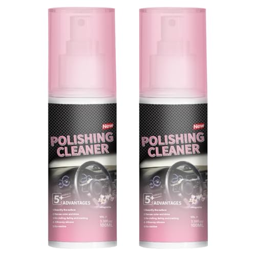 Car Interior Cleaner, Polishing Cleaner Detailer Spray for Vehicle Detailing, Vehicle Interior Polish for Rubber, Leather (2pcs+2pcs sponges) von OLYGEE