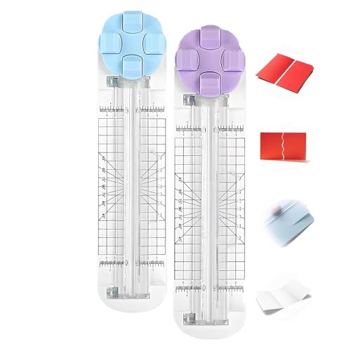 OLYGEE 4 in 1 Multi-Function Paper Trimmer, 4 in 1 Paper Cutter, with Straight, Wavy, Perforation and Crease Blade, for A4/Photo/Card, for Daily Manual and Office Use (2pcs*B) von OLYGEE