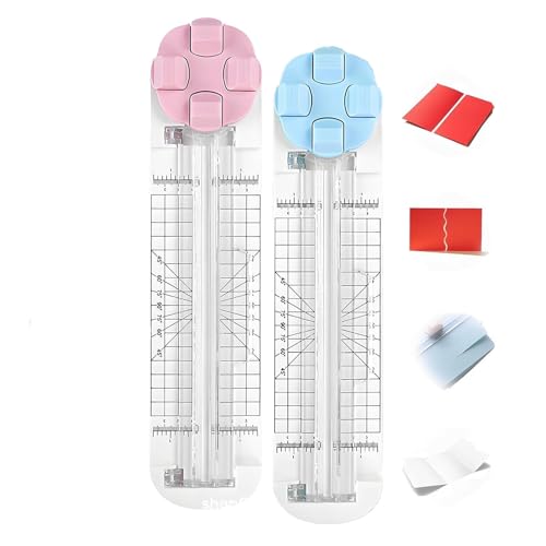 OLYGEE 4 in 1 Multi-Function Paper Trimmer, 4 in 1 Paper Cutter, with Straight, Wavy, Perforation and Crease Blade, for A4/Photo/Card, for Daily Manual and Office Use (2pcs*F) von OLYGEE