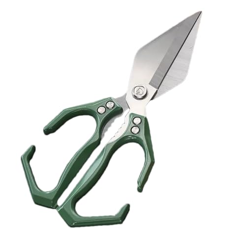 Seattleget Multifunctional kitchen scissors heavy duty, Japan Cooking Scissors kitchen heavy duty with Ergonomic Handle, Multifunctional with Cutting Meat, Vegetables, and Nuts (Green) von OLYGEE