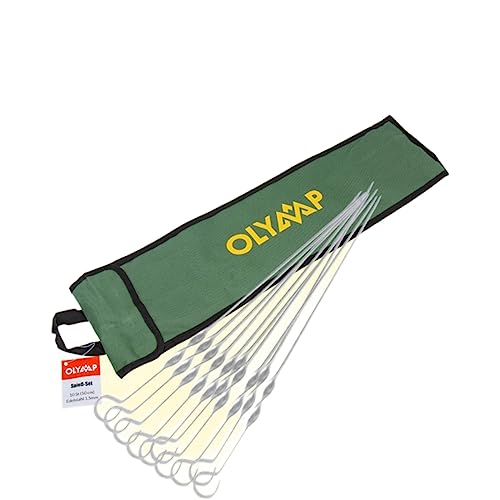 Grillspieße 10 St. mit Tasche (60 cm) | Edelstahl 1,5 mm | Barbecue-Schaschlik | aktive Erholung | fleisch auf Kohlen von OLYMP