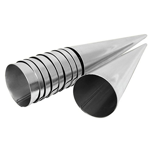 Hörnchen Backform 10er Set Edelstahl (90 mm x 25 mm offen) von OLYMP