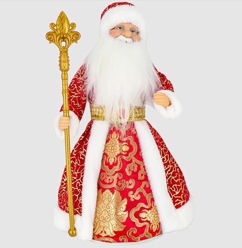 Olymp DED Moroz, Dekofigur Weihnachtsmann in Rot-Gold mit Bonbonbehälter 40 cm von OLYMP