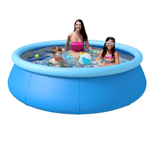 Aufblasbarer Swimmingpool, Blow Up Pool, Runde Aufblasbare Pools Erwachsene, Schwimmbad über Boden 2.4 m x 63.5 cm, Top Ring Sommer Wasser Party Pools, Außenpool für Hinterhof Familie von OLYMSOLD
