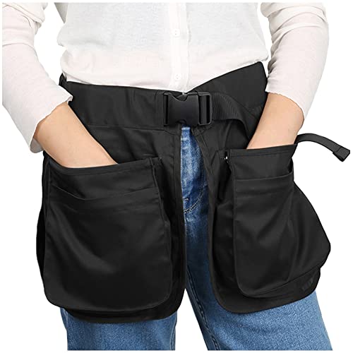 OLizee® Verstellbare Taillenschürze mit Schnalle Hundetrainer Schürze Hundetrainer Kleidung Kellnerschürze Haarstylistenschürze, Schwarz, 44.09 inches/112 cm von OLizee