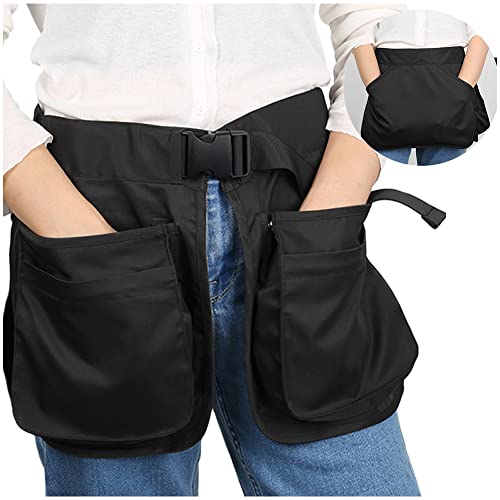 OLizee® Verstellbare Taillenschürze mit Schnalle Hundetrainer Schürze Hundetrainer Kleidung Kellnerschürze Haarstylistenschürze, Schwarz, 44.09 inches/112 cm von OLizee