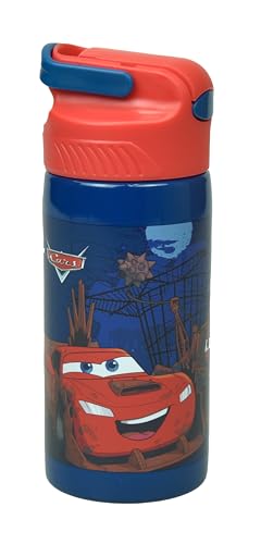 OM SUPPLIES Wiederverwendbare Trinkflasche mit Cars-Figuren, mit integriertem Griff zum einfachen Tragen, Schulmittagessen, 500 ml (Cars 1) von OM SUPPLIES