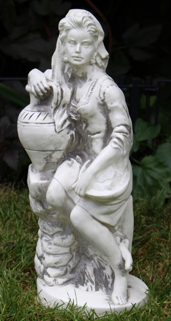 Deko Figur Statue Frau Fruttina H 45 cm mit Amphore klassische Skulptur Dekofigur aus Kunststoff von OM