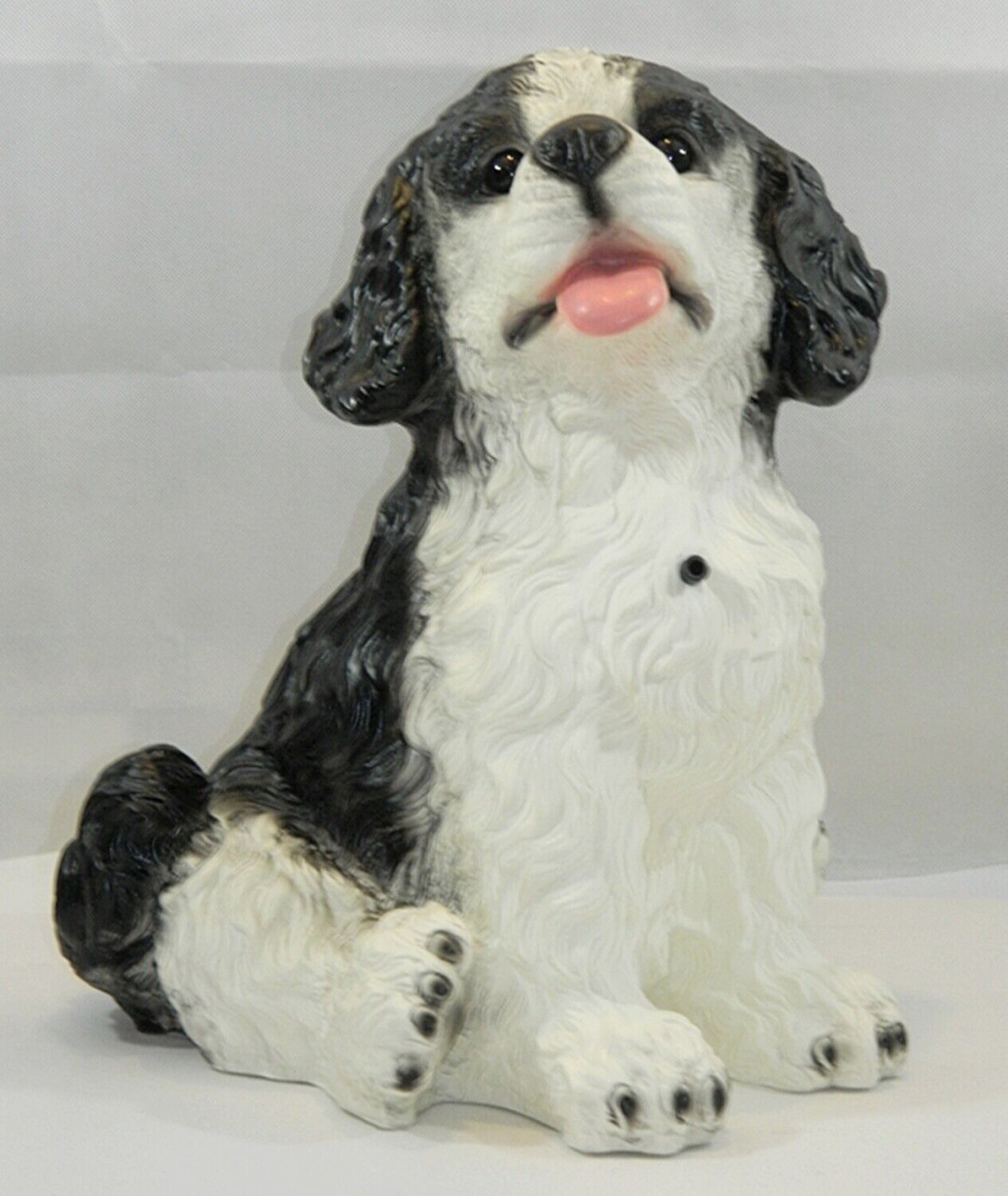 Deko Figur Hund Landseer groß H 37 cm Tierfigur mit Scherzbewegungsmelder Wau-wau von OM