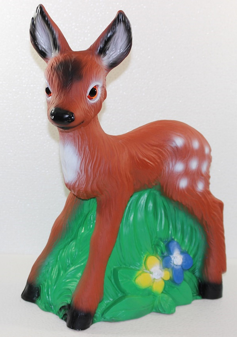 Deko Figur Rehkitz stehend H 44 cm Gartenfigur Bambi Rehlein Dekofigur aus Kunststoff von OM