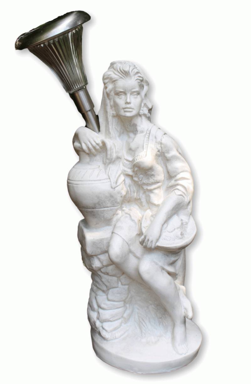 Deko Figur Statue Frau Fruttina H 50 cm LED Solar Leuchte klassische Skulptur Deko aus Kunststoff von OM