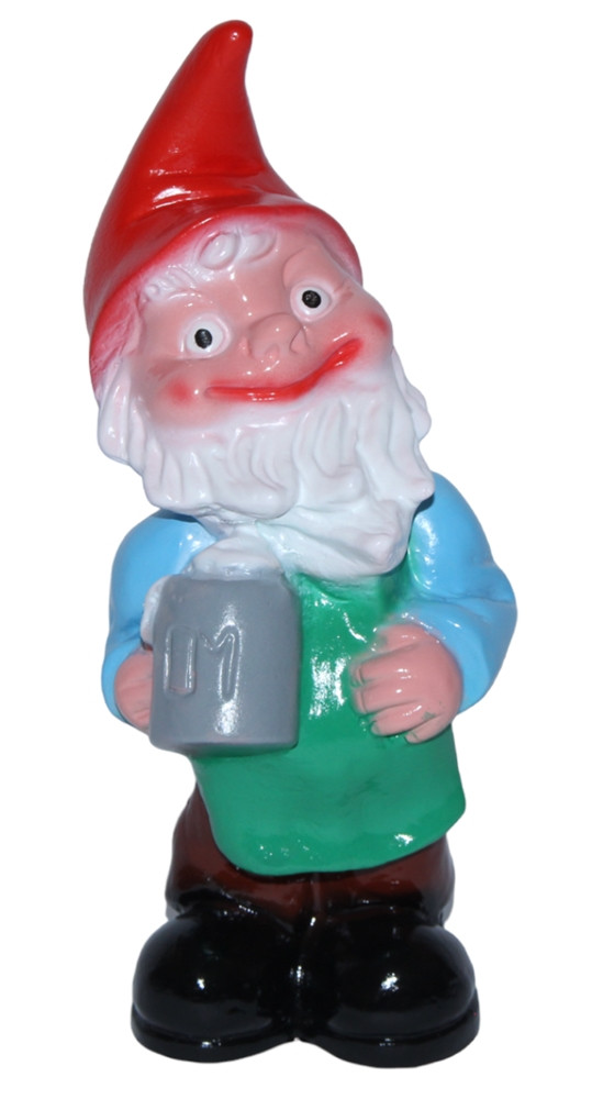 Gartenzwerg Deko Gartenfigur Zwerg Biertrinker mit Bierkrug H 20 cm stehend von OM